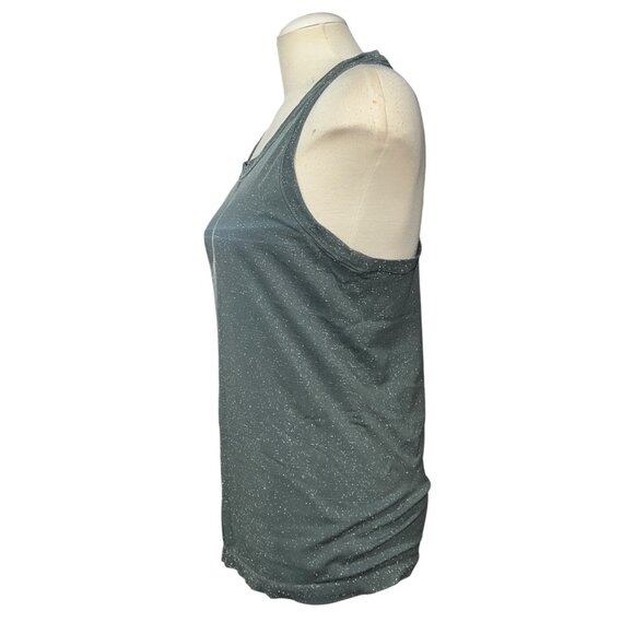 Athleta Racerback Tank Top Sz Medium Sparkly Gray Sleeveless Athletic Shirt Stre - Picture 5 of 8